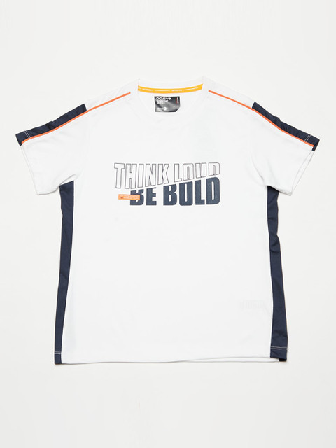

Octave Boys White Printed Round Neck T-shirt