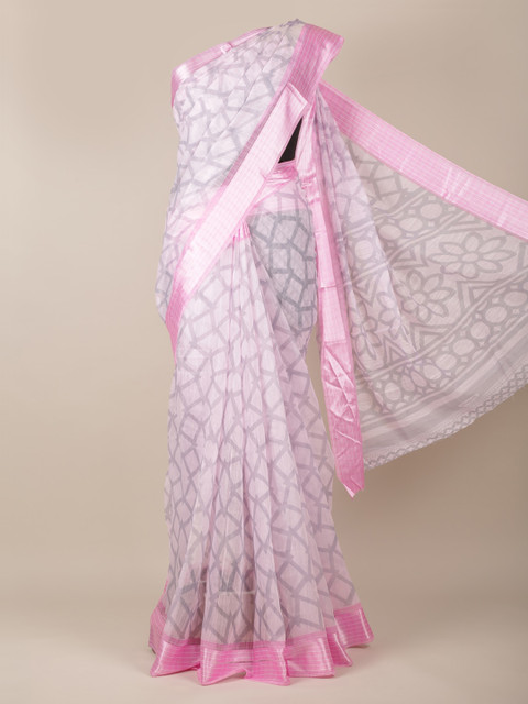 

Pothys Pink Woven Design Jute Silk Saree