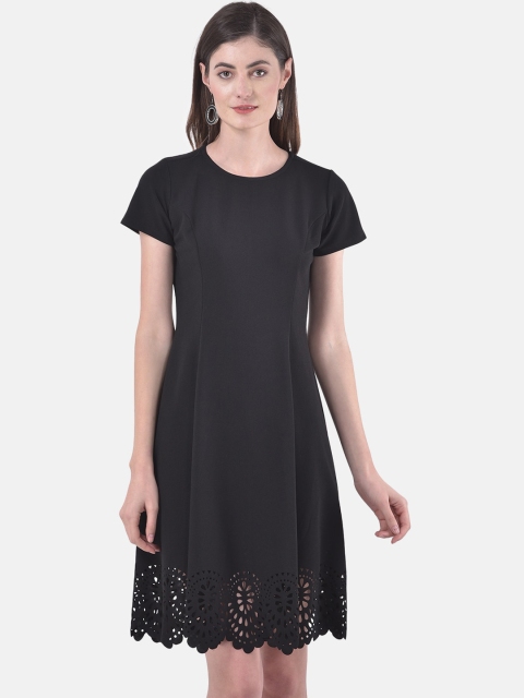 

Eavan Women Black Solid Fit and Flare Dress