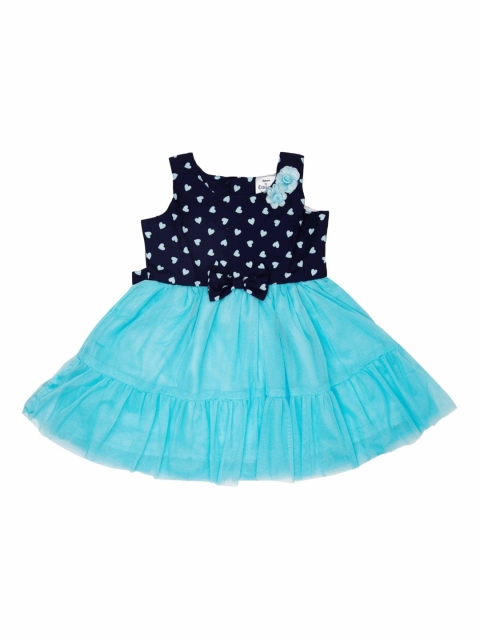 

Doodle Girls Blue Printed Fit and Flare Dress