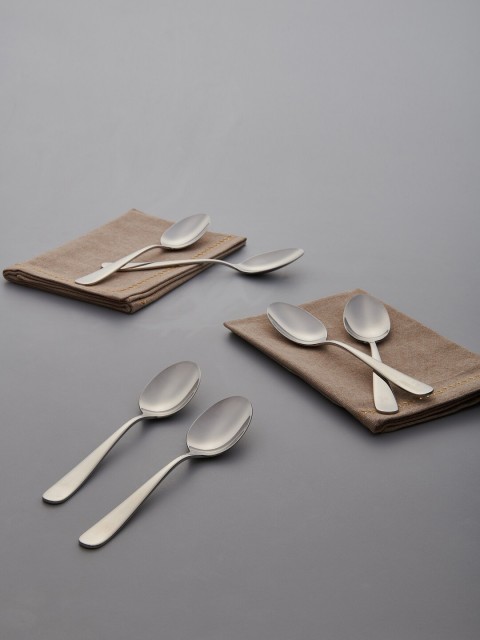 

Pure Home and Living Set of 6 Silver-Toned Birmingham Dessert Spoons Set