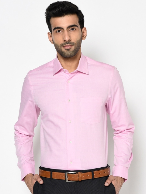 

Blackberrys Men Pink Slim Fit Self Design Formal Shirt