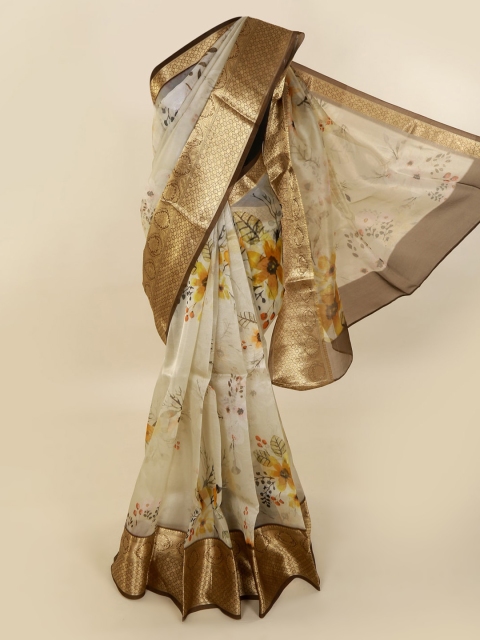 

Pothys Beige & Gold-Toned Pure Silk Woven Design Saree
