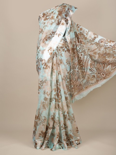 

Pothys Green Printed Jute Silk Saree