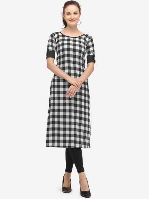 

Florence Women Black Checked Crepe Kurta