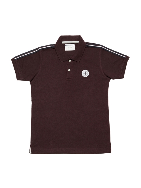 

Octave Boys Burgundy Solid Polo Collar T-shirt
