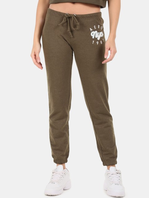 

Aeropostale Women Olive Green Solid Straight-Fit Joggers