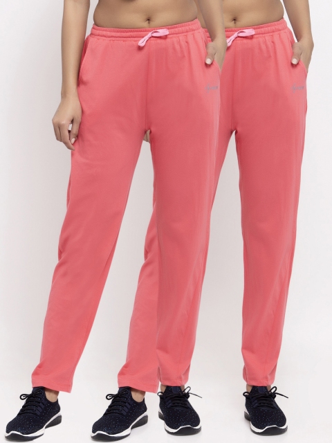 

NEUDIS Women Pack of 2 Pink Solid Track Pants