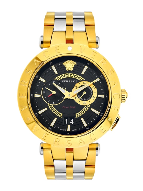 

Versace Men Black & Gold-Toned Analogue Watch VEBV00519