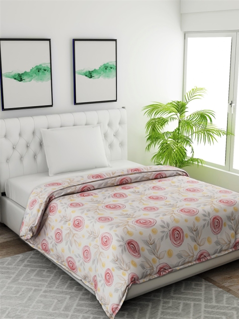 

Salona Bichona White & Yellow Abstract AC Room 120 GSM Single Bed Comforter