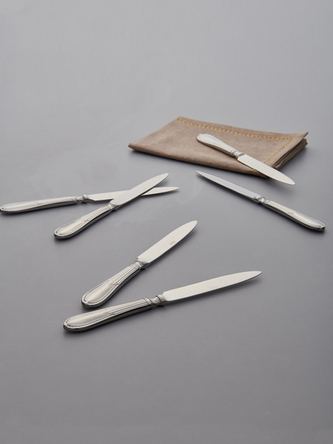 

Pure Home and Living Set of 6 Silver-Toned Dessert Knives Set