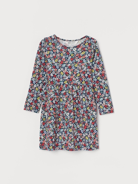 

H&M Girls Blue & Red Cotton Jersey Dress