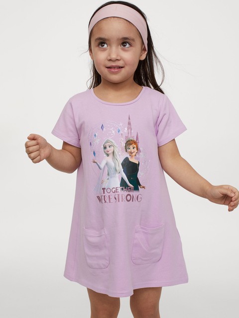 

H&M Girls Purple Printed Dress