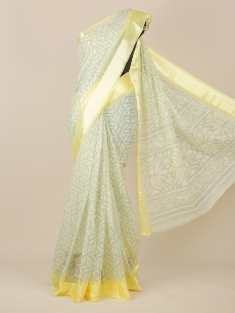 

Pothys Yellow Woven Design Jute Silk Saree