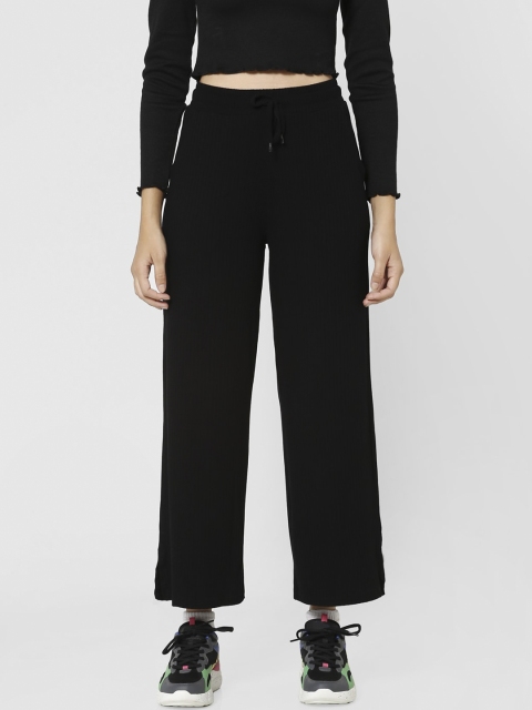 

ONLY Women Black Regular Fit Solid Regular Trousers