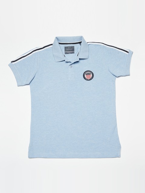 

Octave Boys Blue Solid Polo Collar T-shirt