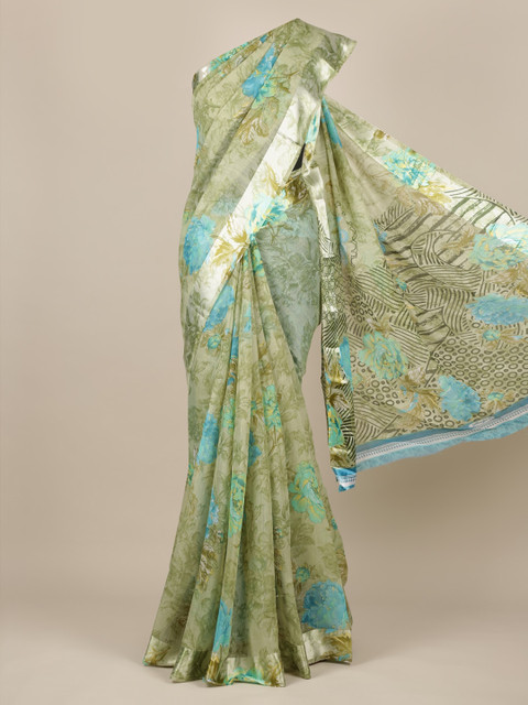 

Pothys Green Woven Design Jute Silk Saree