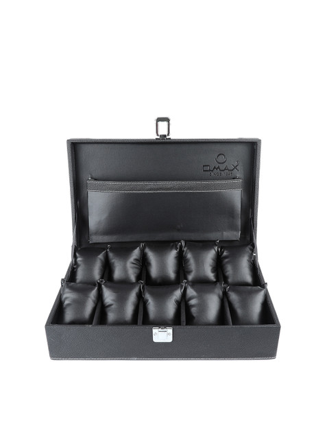 

Omax Women Black Solid 10 Slots Watch Organiser Box