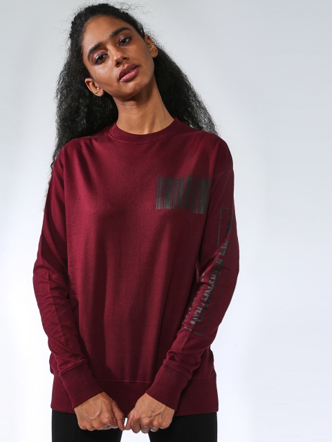 

Blue Saint Women Red Solid Sweatshirt
