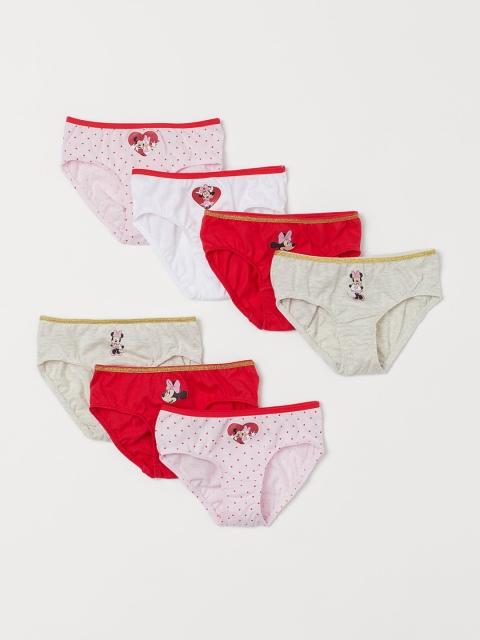 

H&M Girls Multicoloured Printed 7-pack Cotton Briefs, Multi