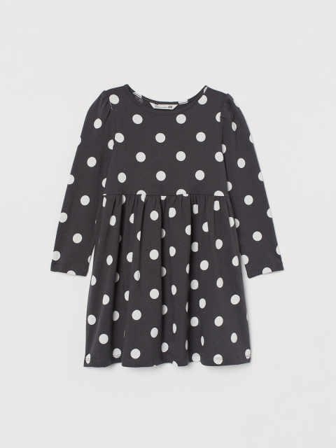 

H&M Girls Grey Patterned Jersey Dress