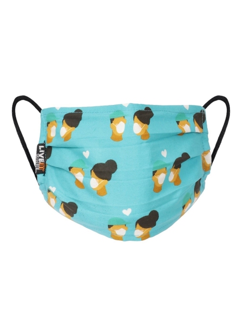 

LIVE IT SAFE Blue & Brown Printed 4-Ply Reusable Nano-Technology Anti Pollution Cloth Mask