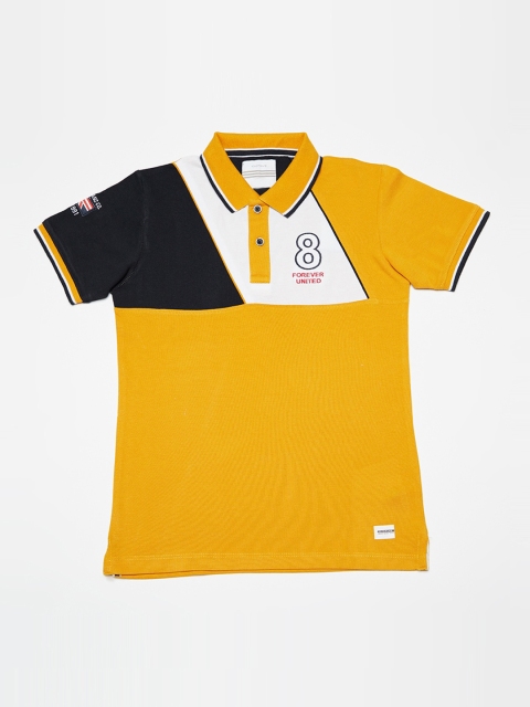 

Octave Boys Yellow Colourblocked Polo Collar T-shirt
