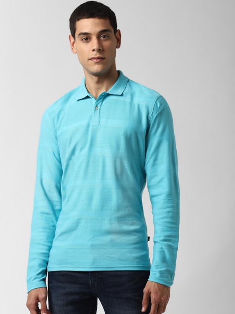 

Peter England Casuals Men Blue Polo Collar T-shirt