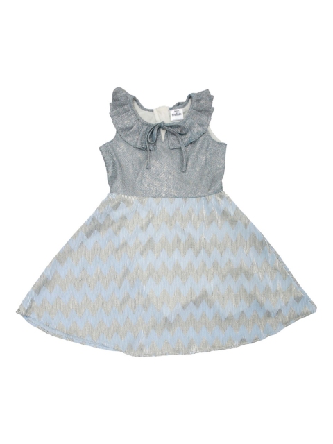 

Doodle Girls Blue Printed Fit and Flare Dress