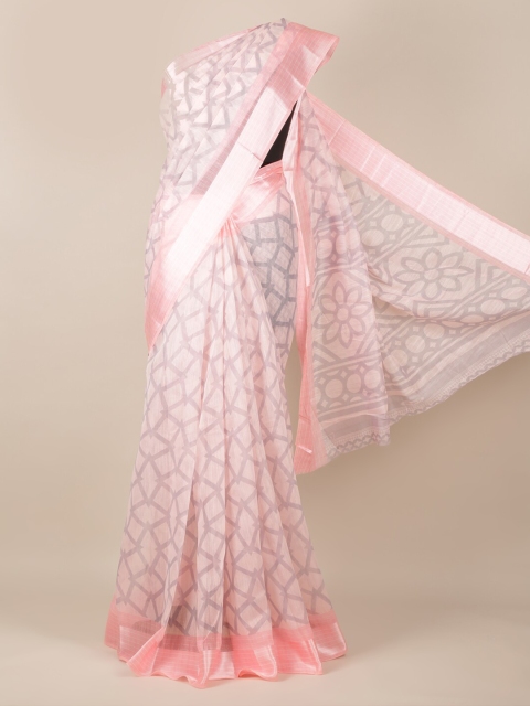 

Pothys Pink Woven Design Jute Silk Saree