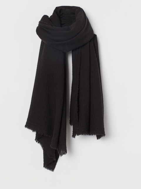 

H&M Women Black Solid Wool-Blend Scarf