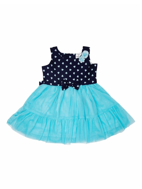 

Doodle Girls Blue Printed Fit and Flare Dress