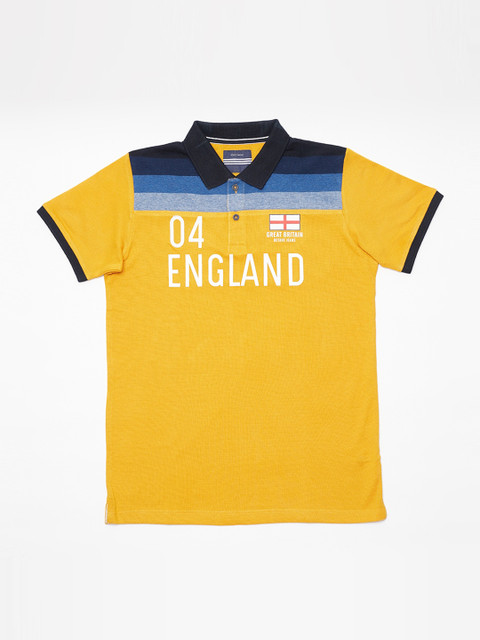 

Octave Boys Yellow Solid V-Neck T-shirt