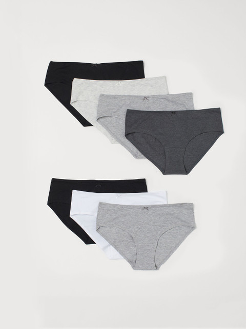 

H&M Women Multicoloured Solid 7-Pack Hipster Briefs 0688728030, Multi