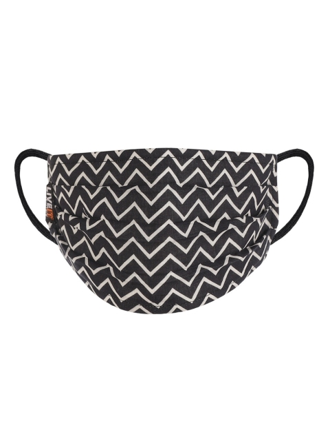 

LIVE IT SAFE Black & White Printed 4-Ply Reusable Anti Pollution Cloth Mask