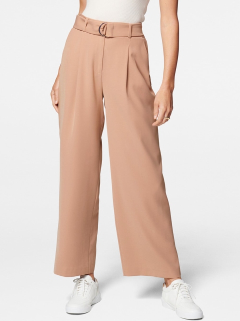 

Forever New Women Brown Regular Fit Solid Parallel Trousers