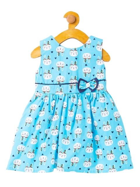 

The Magic Wand Girls Blue Printed Fit and Flare Dress