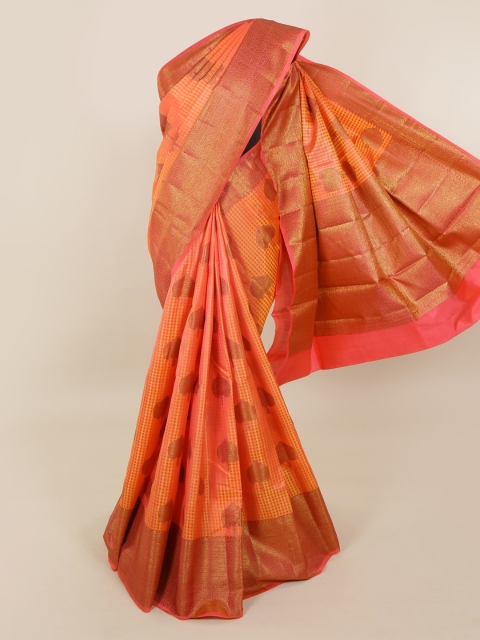 

Pothys Orange Woven Design Pure Silk Saree