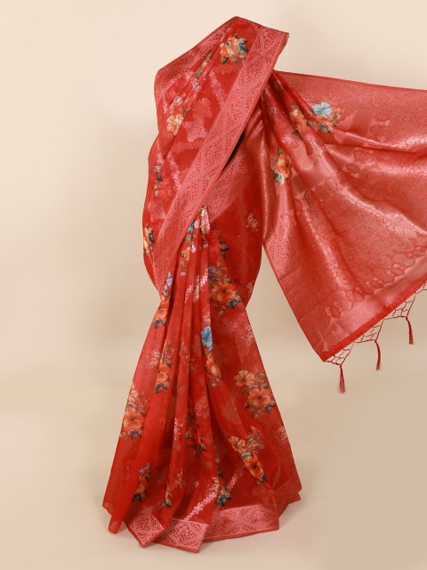 

Pothys Red Printed Pure Silk Saree