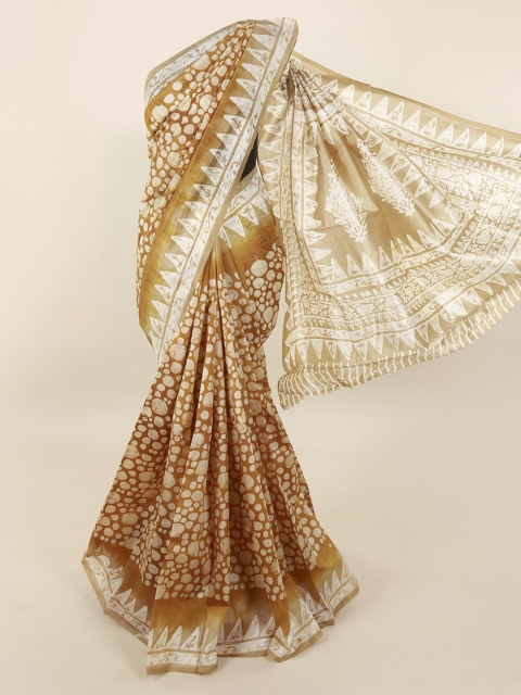 

Pothys Beige & Off-White Pure Silk Printed Saree