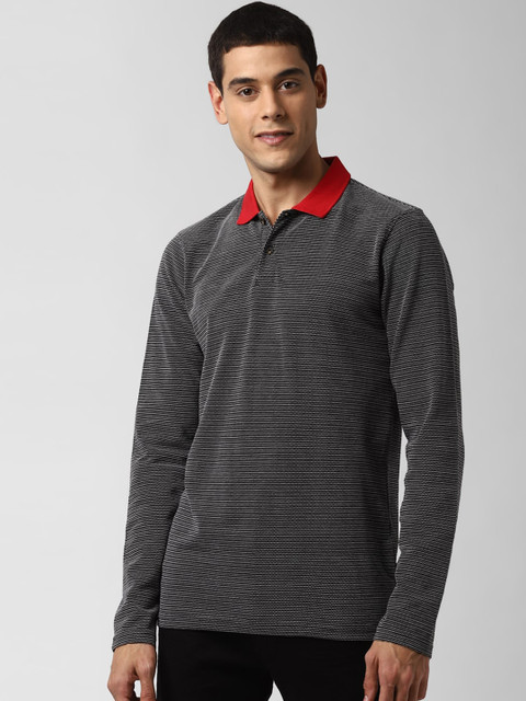 

Peter England Casuals Men Grey Polo Collar Slim Fit T-shirt