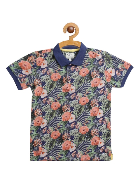 

Pepe Jeans Boys Multicoloured Printed Polo Collar T-shirt, Multi