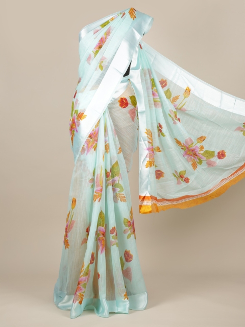 

Pothys Green & Pink Jute Silk Printed Saree
