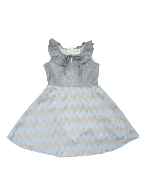 

Doodle Girls Blue Printed Fit and Flare Dress