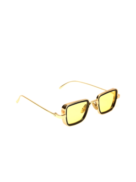

FUZOKU Men Rectangle UV Protected Sunglasses FZKSS2020SG0120, Yellow
