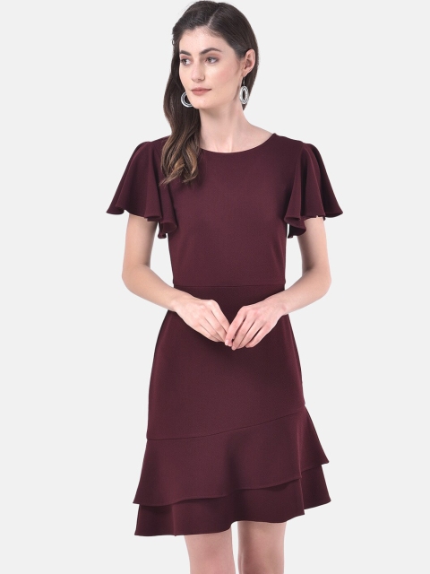 

Eavan Women Burgundy Solid A-Line Dress