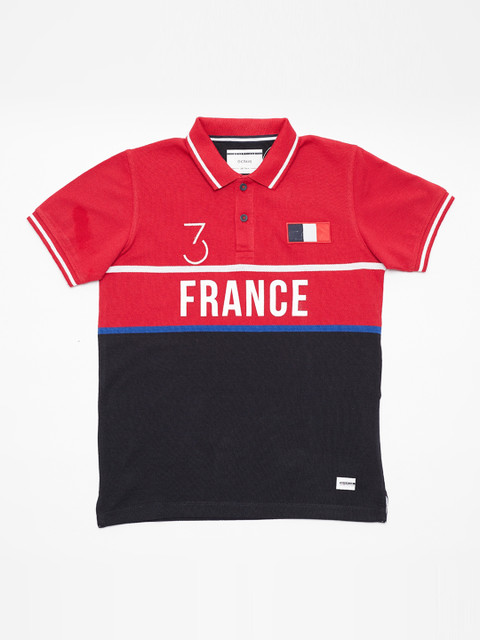 

Octave Boys Red Printed V-Neck T-shirt