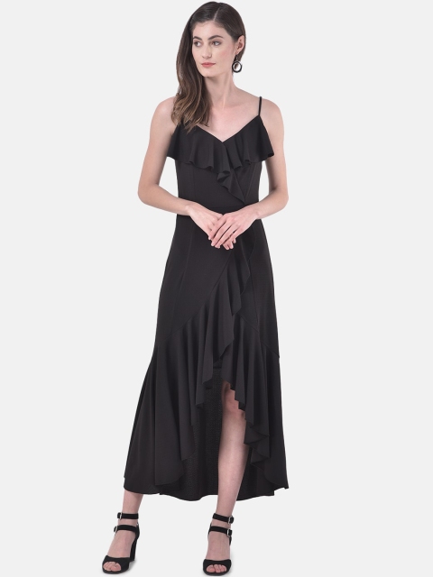 

Eavan Women Black Solid High-Low Wrap Dress