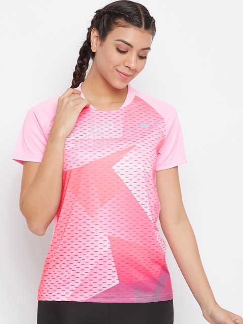 

Clovia Women Pink Printed Round Neck T-shirt