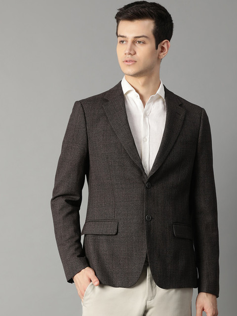 

Bruun & Stengade Men Brown Checked Single-Breasted Casual Blazer